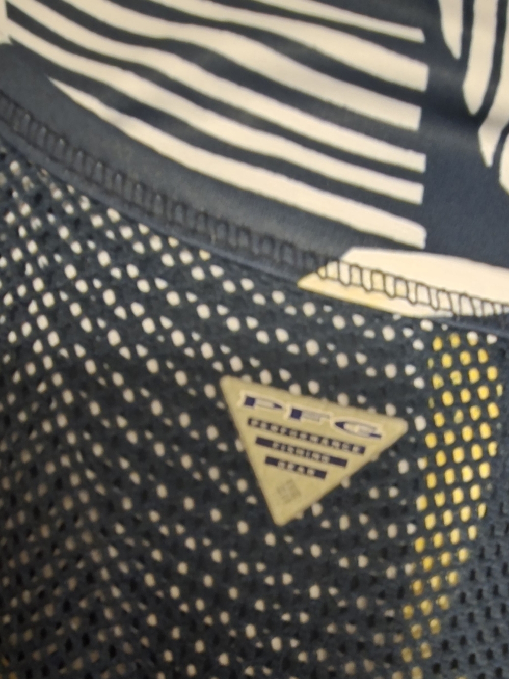 Columbia PFG Navy Performance Mini Dress with Yellow Accents. Size L - Picture 5 of 5